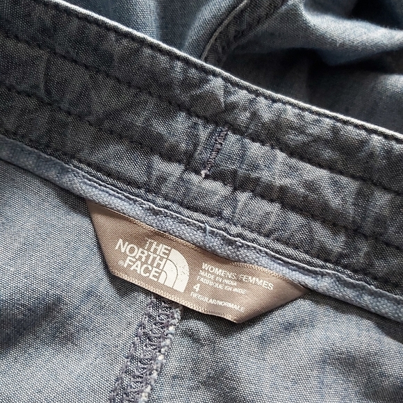🍄3/50$🍄 The North Face chambray wide leg light pants cotton blend size 4 - Picture 7 of 8